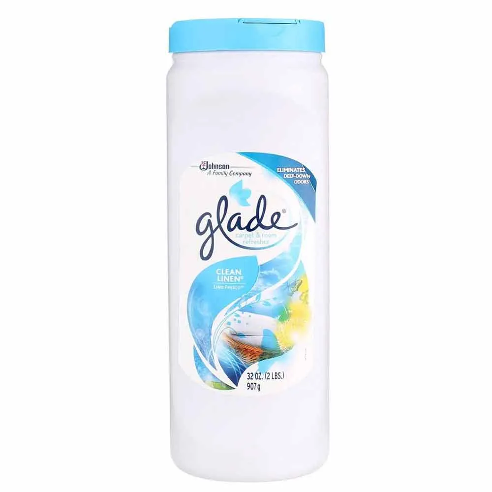 2 Pc Glade Carpet & Room Odor Eliminator Powder Freshener Clean Linen Home Smoke