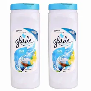 2 Pc Glade Carpet & Room Odor Eliminator Powder Freshener Clean Linen Home Smoke