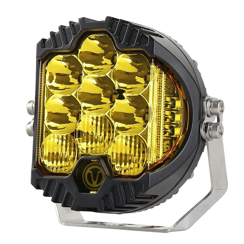 5" LED Work Light | DC 12V-30V | 5000LM | 6500K | 50W | Three-Sided Headlight | Jeep Wrangler | Gold Light