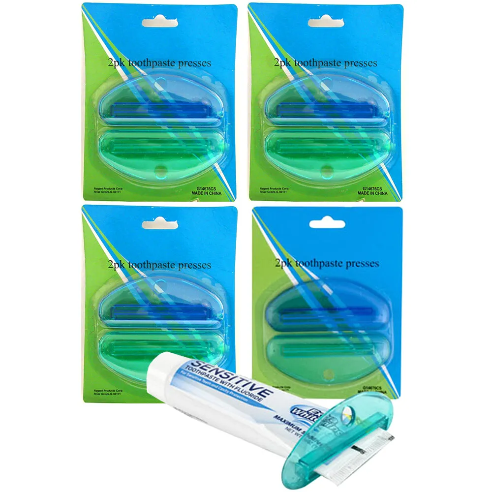 8 pc Plastic Tube Squeezer Toothpaste Dispenser Holder Rolling Bathroom Extract