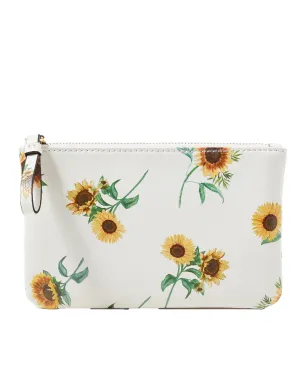 Accessorize London women's White Sunflower Print Coin Purse wallet