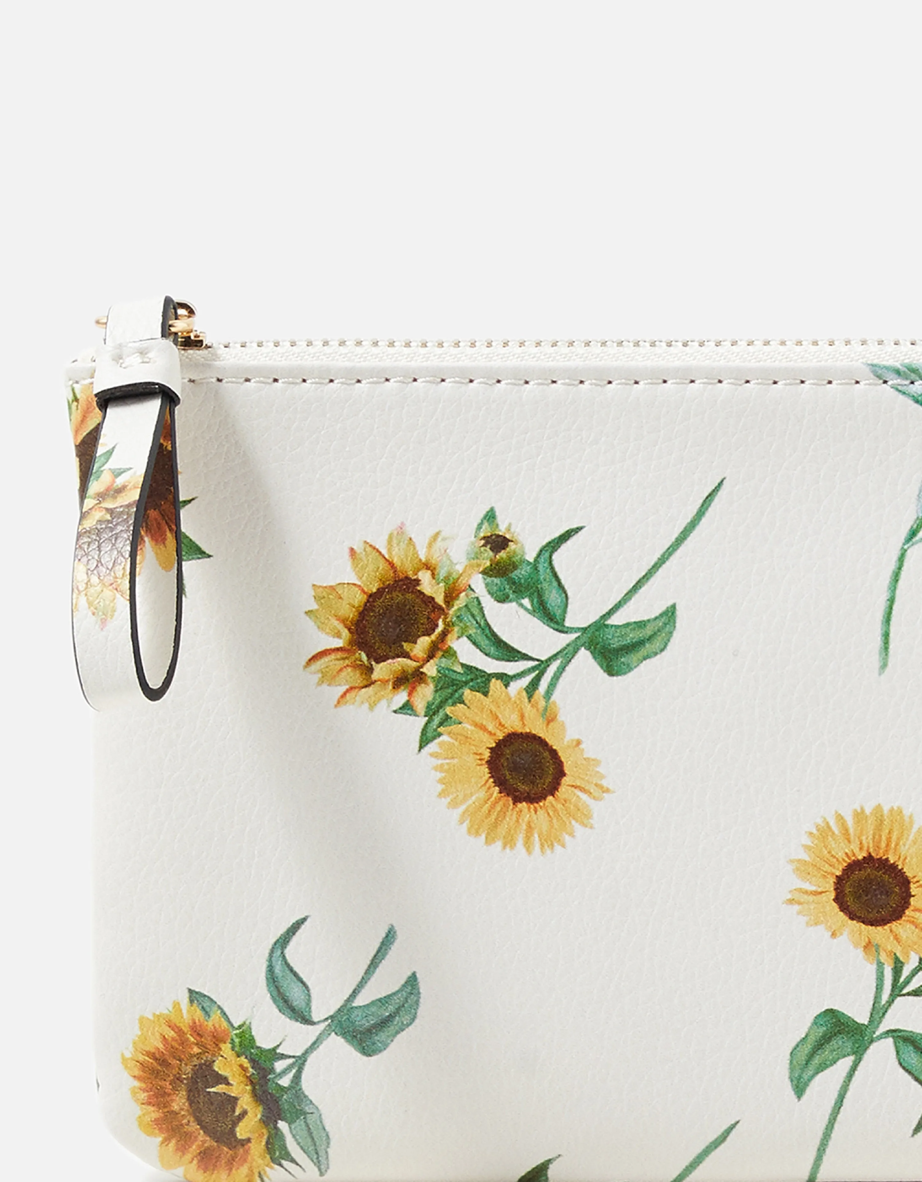 Accessorize London women's White Sunflower Print Coin Purse wallet