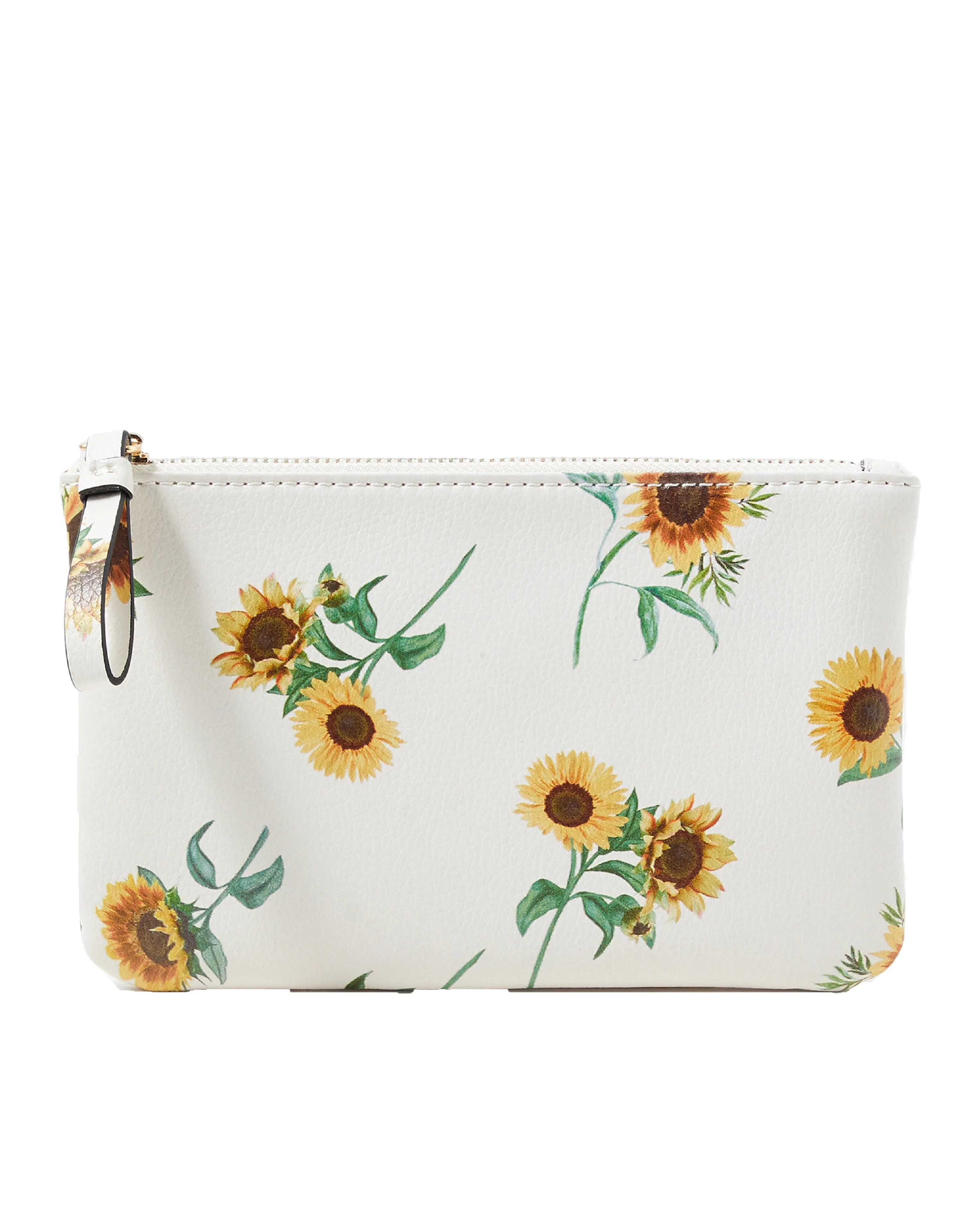 Accessorize London women's White Sunflower Print Coin Purse wallet