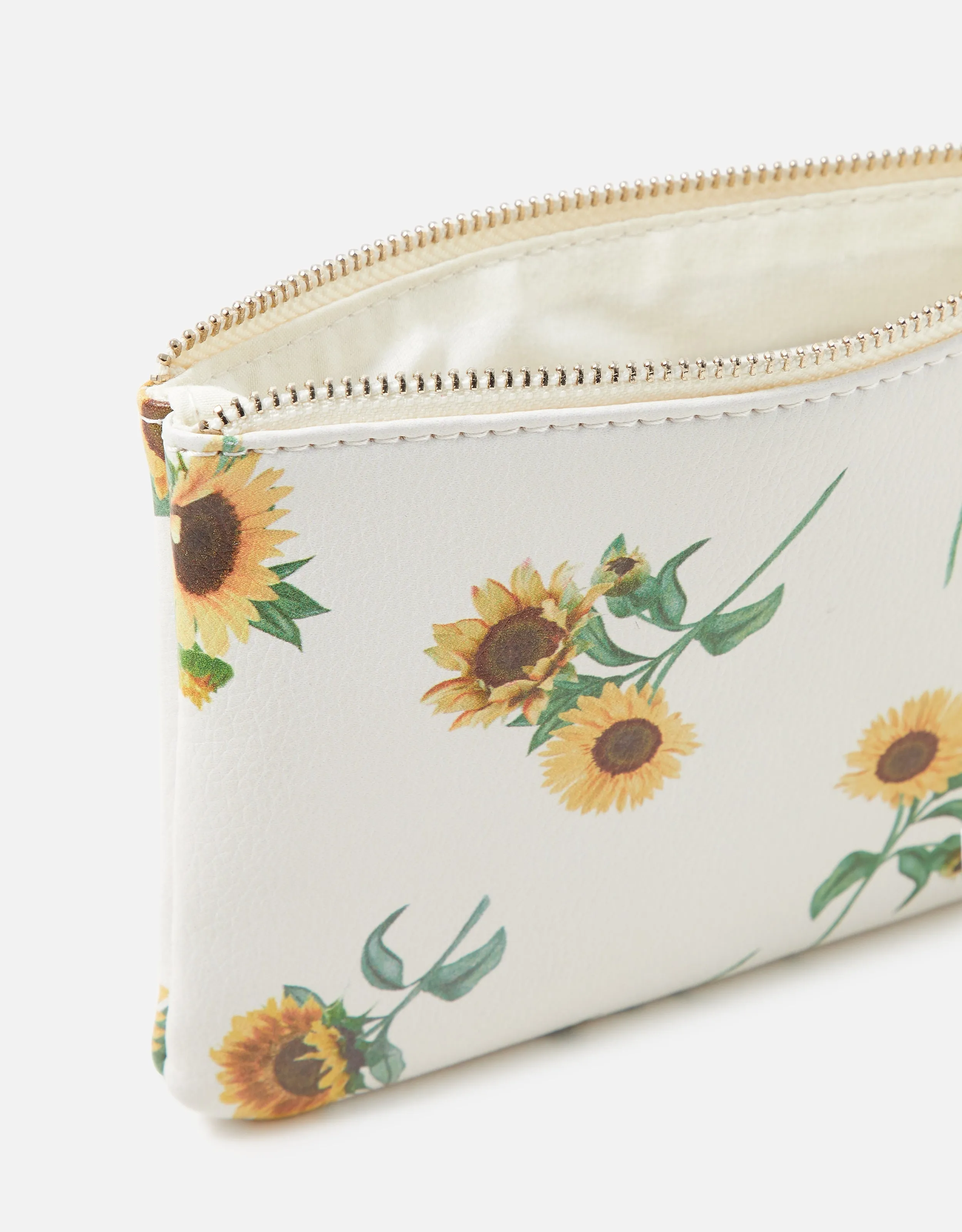 Accessorize London women's White Sunflower Print Coin Purse wallet
