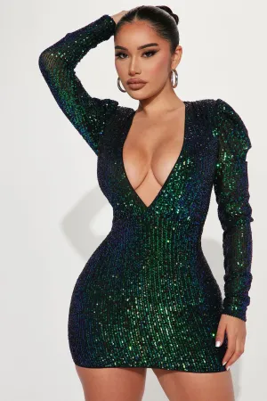 After Hours Sequin Mini Dress - Emerald