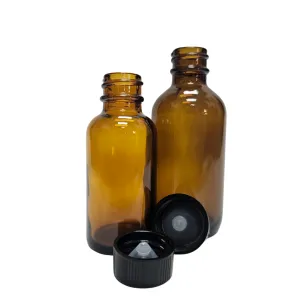 Amber Bottles with Phenolic Caps