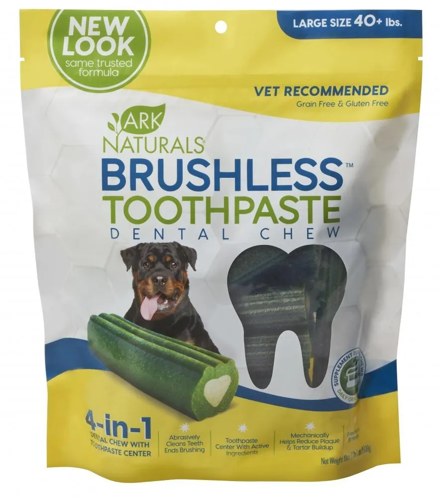 Ark Naturals Brushless Toothpaste Large Dog Treats (Large: 18-oz)