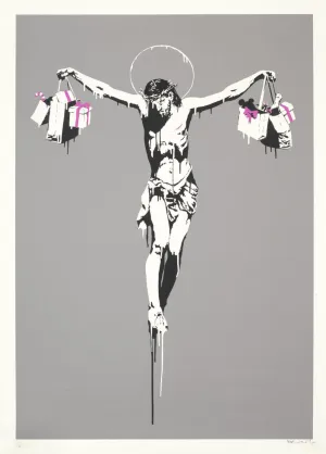 Christ with Shopping Bags - Banksy - Framed Prints