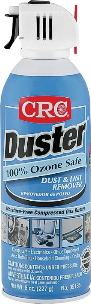 CRC Duster 05185 Dust and Lint Remover, Liquefied Gas Aerosol Can, Mild Petroleum, Clear :EA: QUANTITY: 12