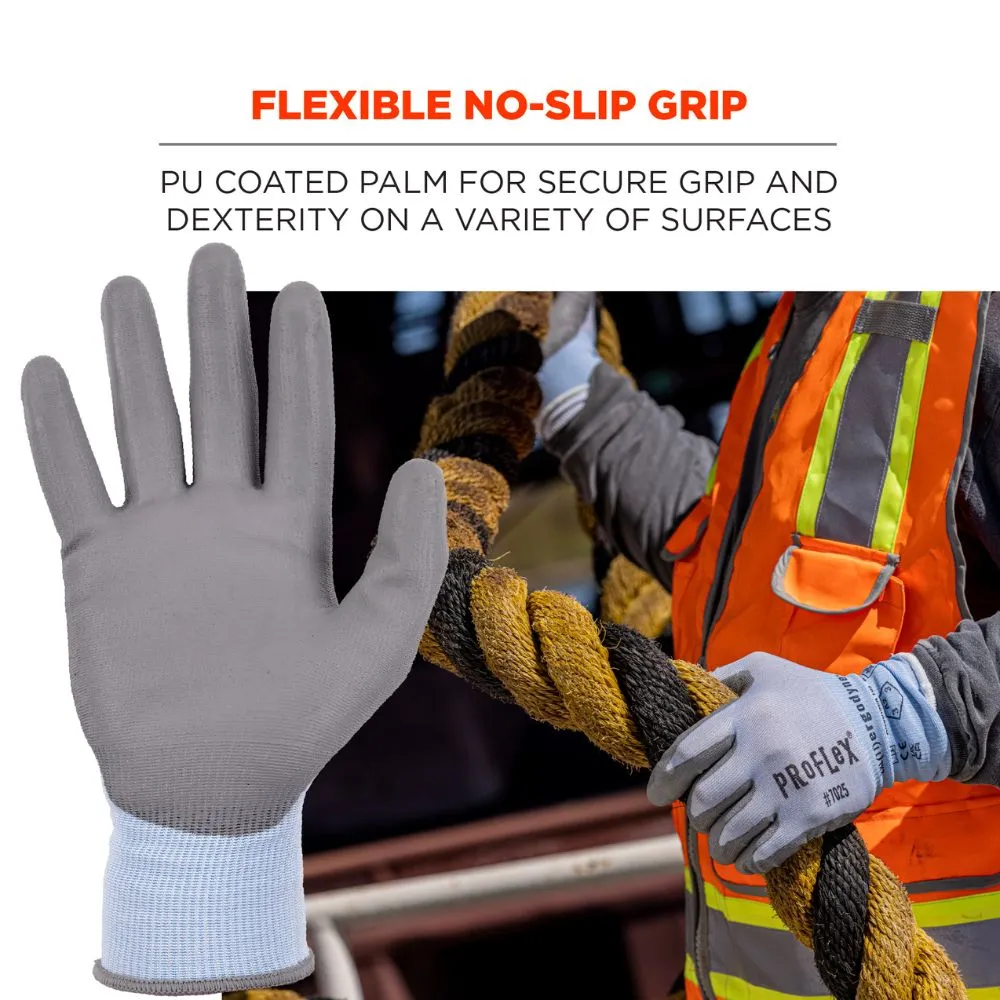 Ergodyne 10433 #7025 1-pair M Blue ANSI A2 PU Coated CR Gloves
