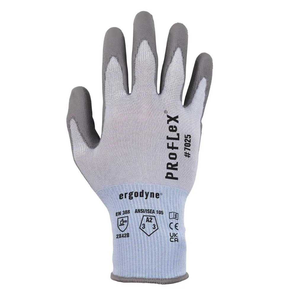 Ergodyne 10433 #7025 1-pair M Blue ANSI A2 PU Coated CR Gloves
