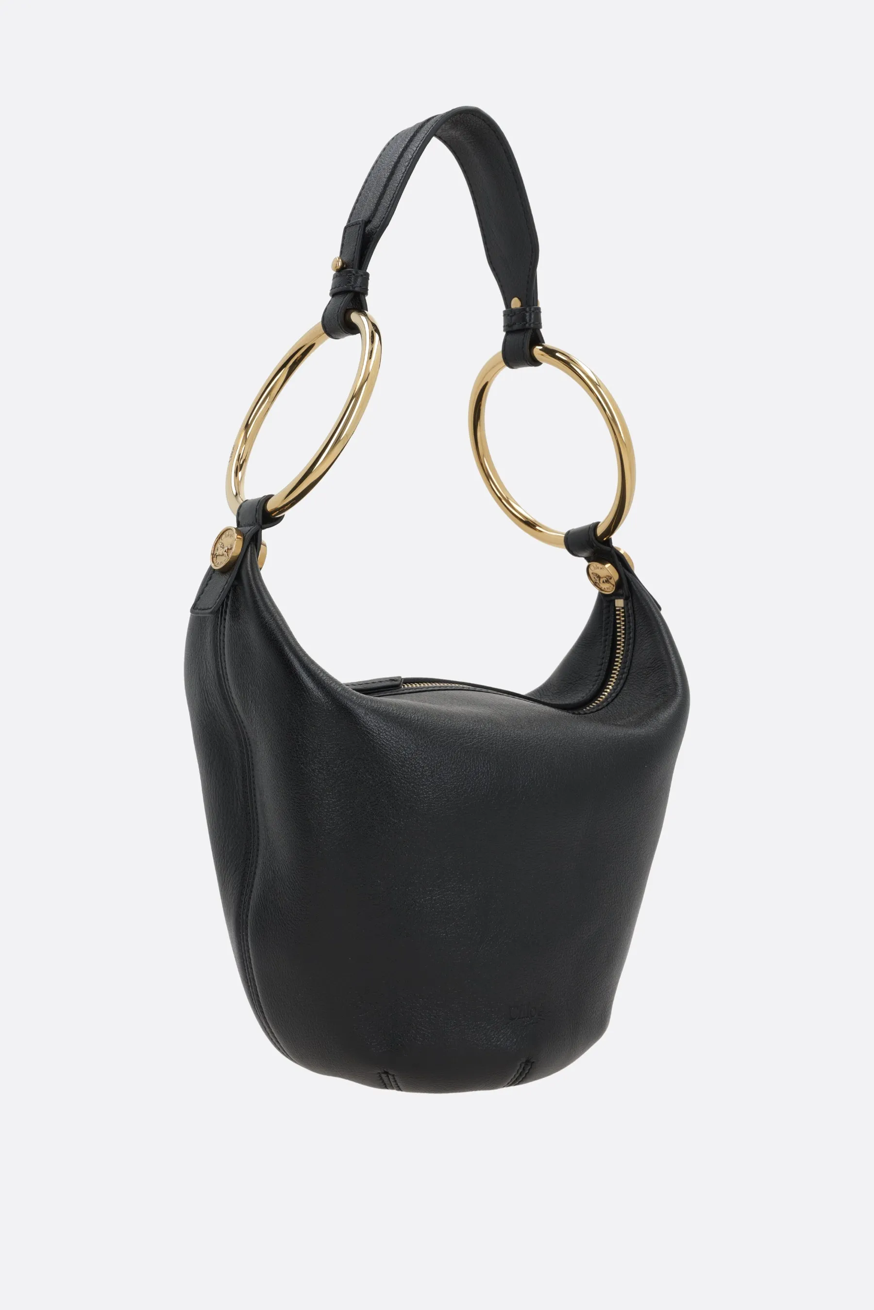 Grained Leather Bracelet Handbag