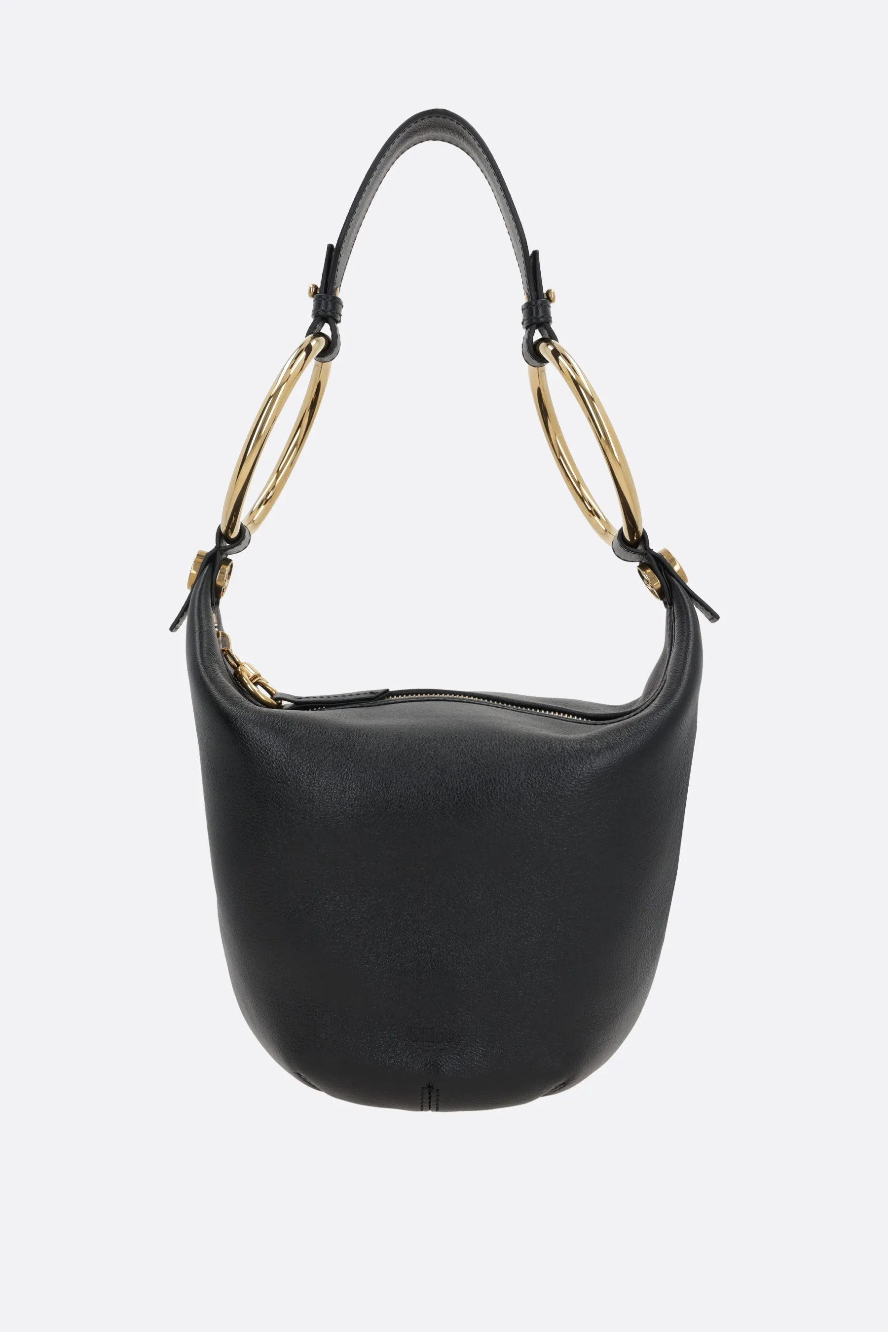 Grained Leather Bracelet Handbag