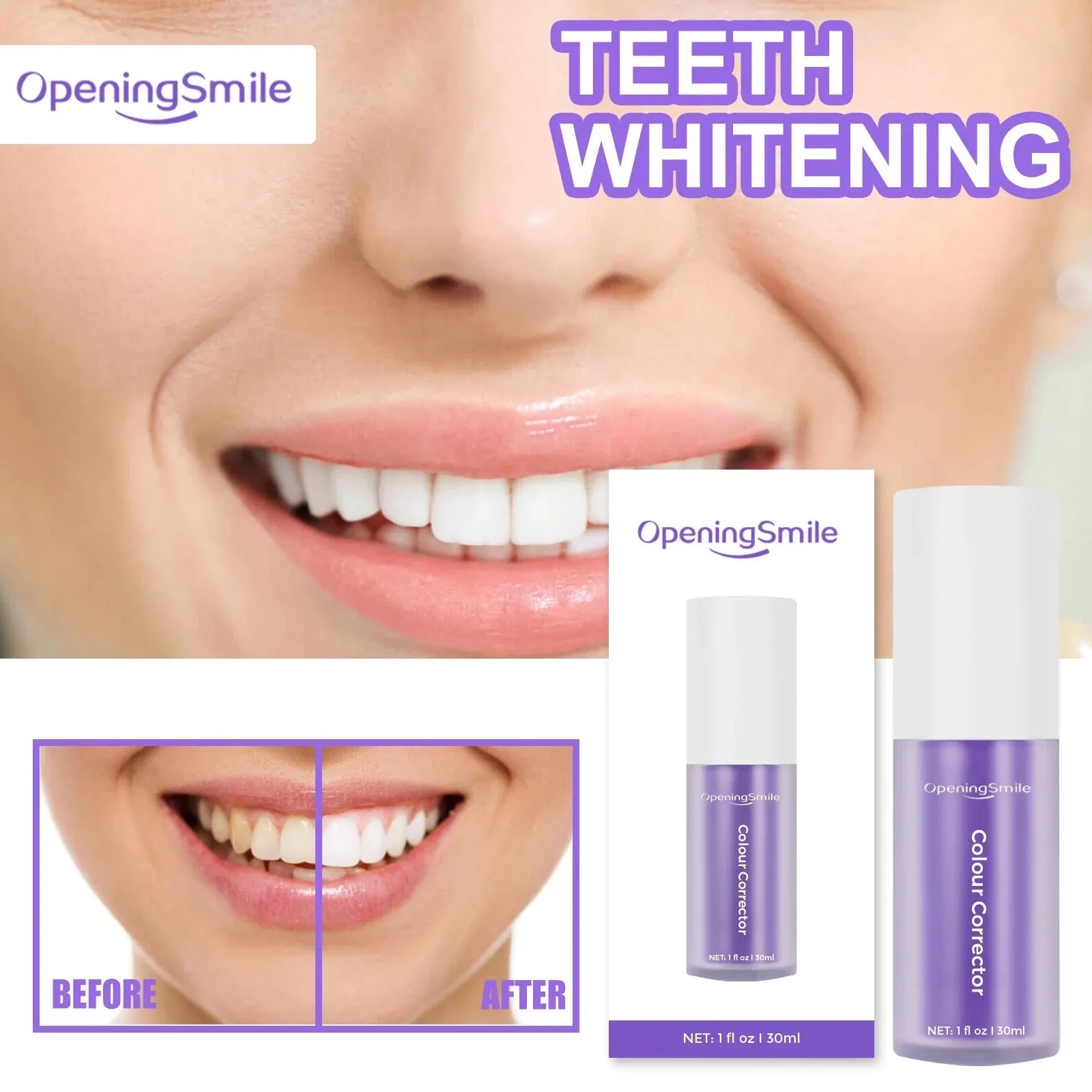 HiSmile Deep Purple Color Correcting Teeth Whitening Gel