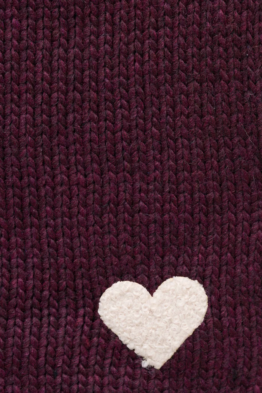 Knitted tote bag with heart detail wholesale