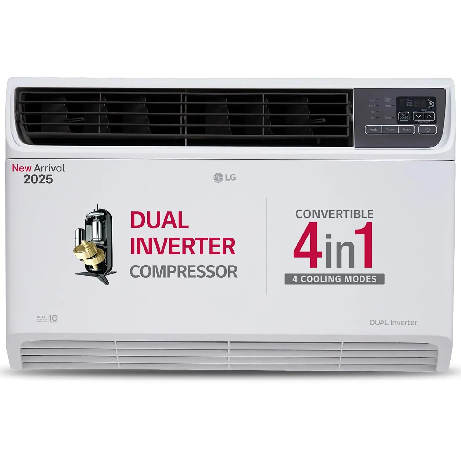LG UW-Q18WUXA 1.5 Ton 3 Star DUAL Inverter Window AC (Copper, Convertible 4-in-1 cooling, 4 Way Air Swing, HD Filter, White)