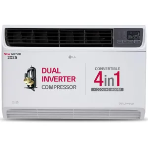 LG UW-Q18WUXA 1.5 Ton 3 Star DUAL Inverter Window AC (Copper, Convertible 4-in-1 cooling, 4 Way Air Swing, HD Filter, White)