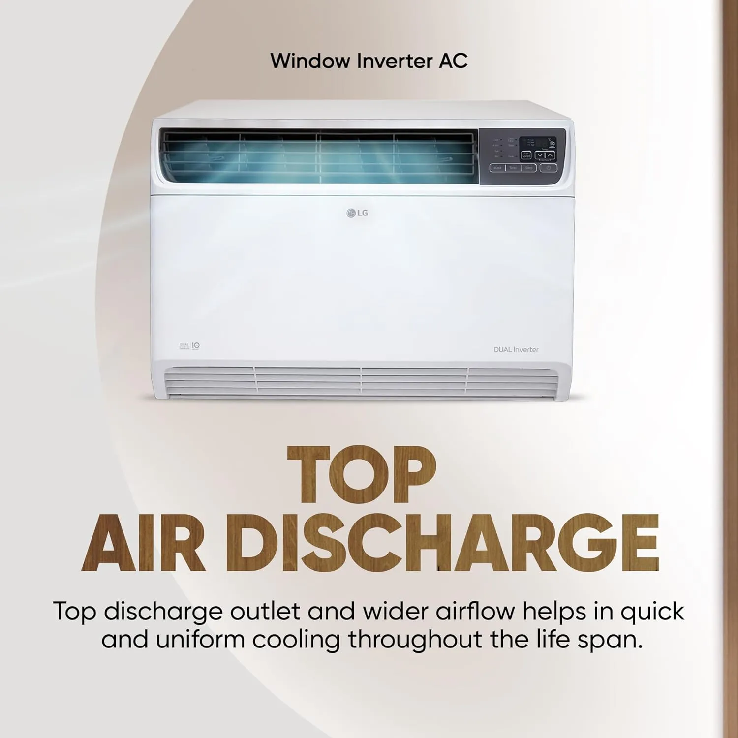 LG UW-Q18WUXA 1.5 Ton 3 Star DUAL Inverter Window AC (Copper, Convertible 4-in-1 cooling, 4 Way Air Swing, HD Filter, White)