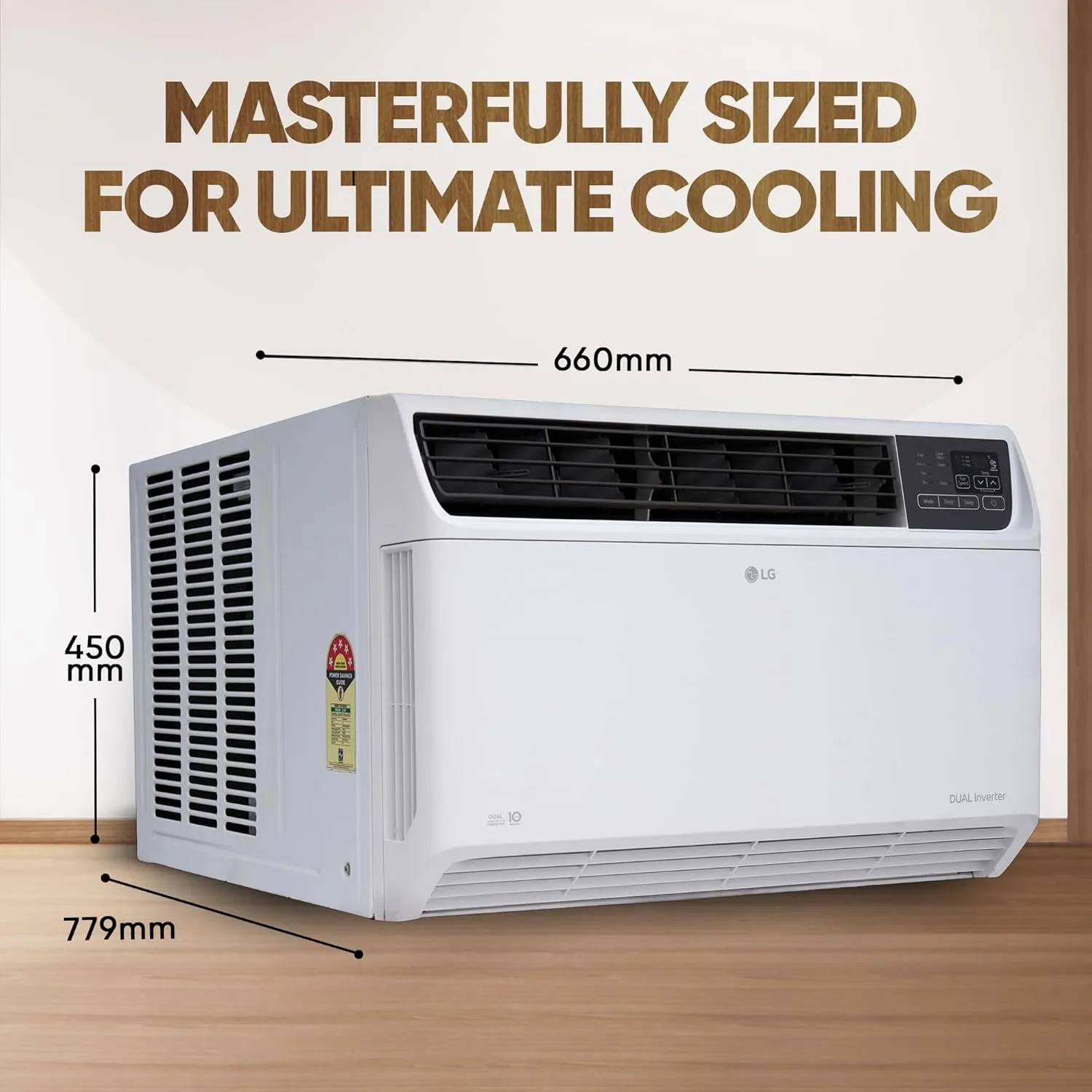 LG UW-Q18WUXA 1.5 Ton 3 Star DUAL Inverter Window AC (Copper, Convertible 4-in-1 cooling, 4 Way Air Swing, HD Filter, White)