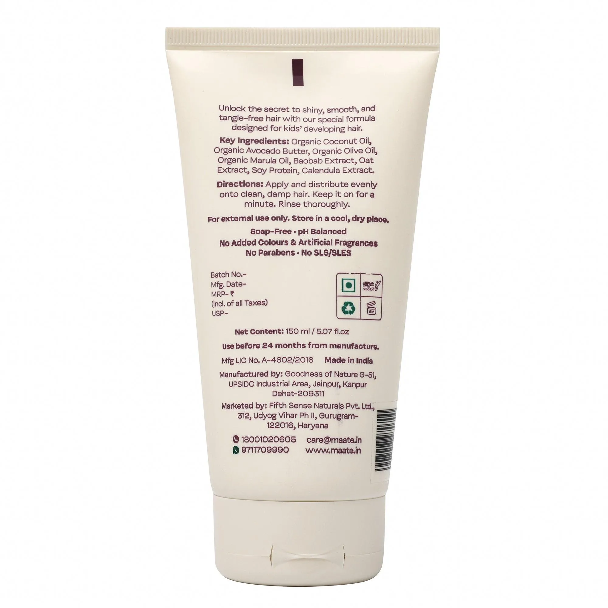 Maate Kids Conditioner - Naturally Nourish, Detangle, and Shine Kids' Hair