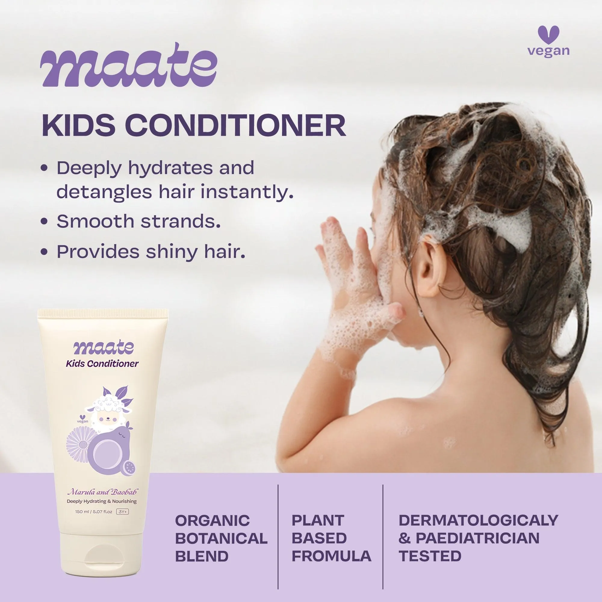 Maate Kids Conditioner - Naturally Nourish, Detangle, and Shine Kids' Hair