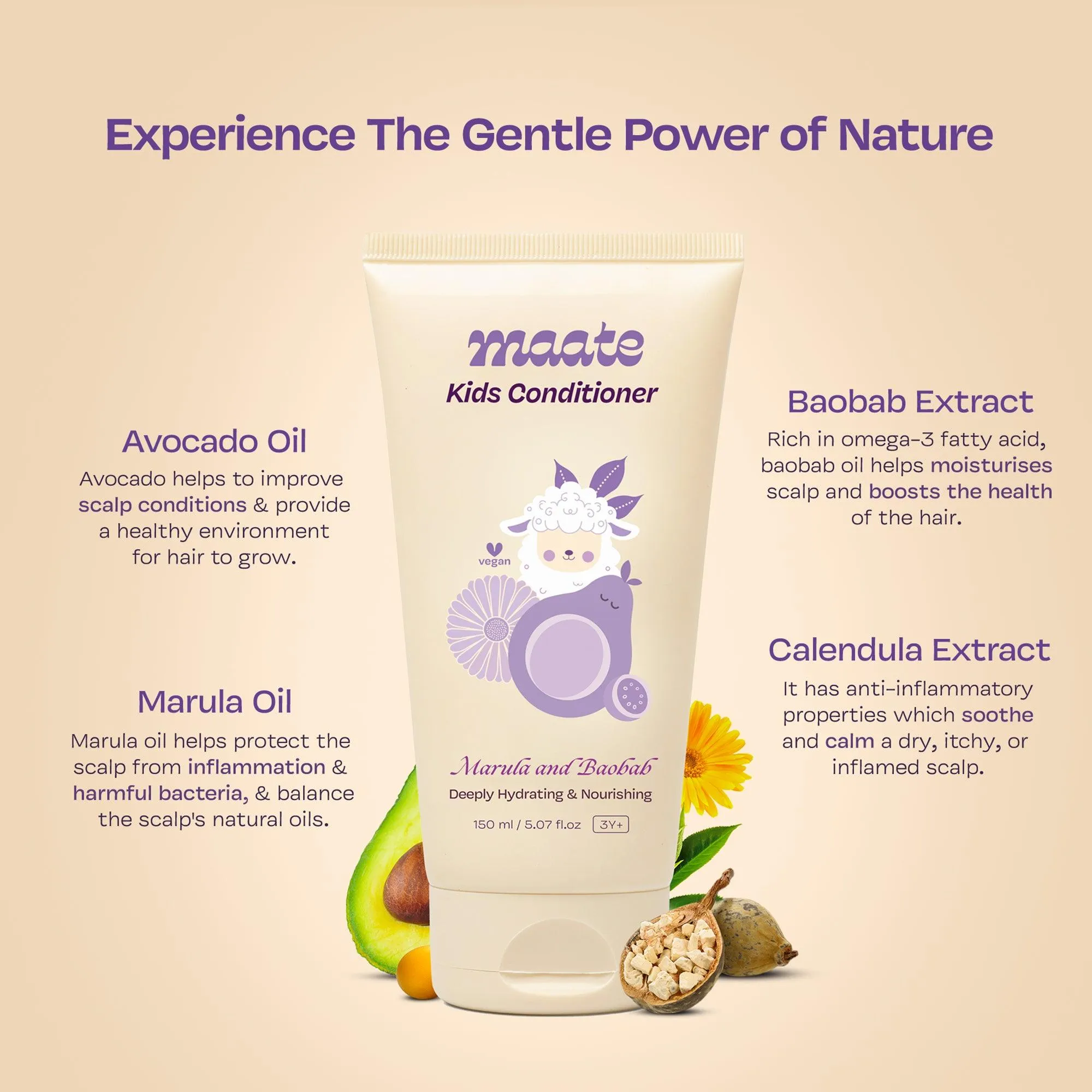 Maate Kids Conditioner - Naturally Nourish, Detangle, and Shine Kids' Hair