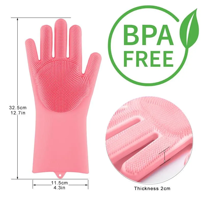 Magic Silicone Multi Purpose Washing 1Pair Gloves