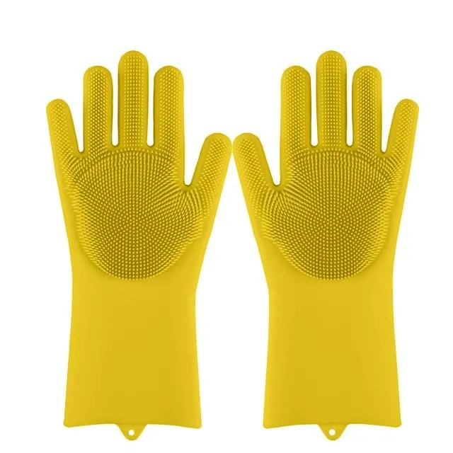 Magic Silicone Multi Purpose Washing 1Pair Gloves