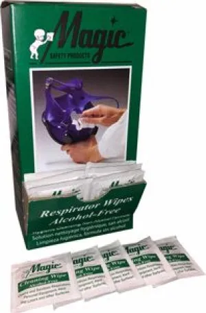 Respirator Cleaning Wipes Alcohol Free - ST100DN - Magic Brand 100/Box Individually Wrapped