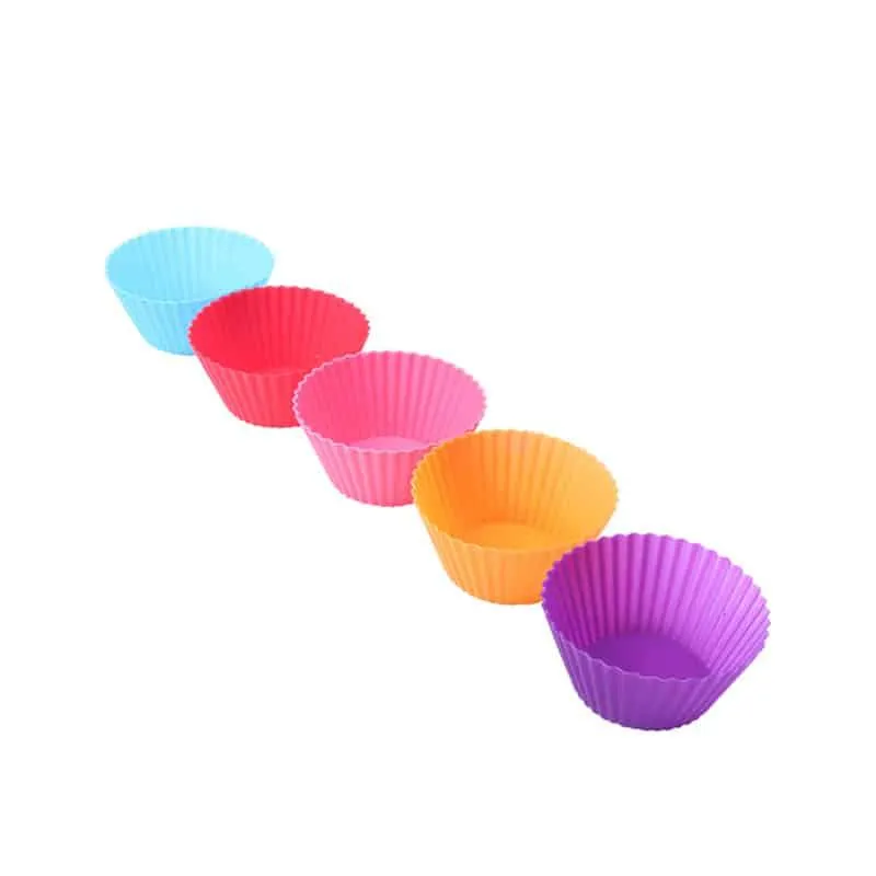 Reusable Round Shaped Eco-Friendly Silicone Cupcake Molds Set