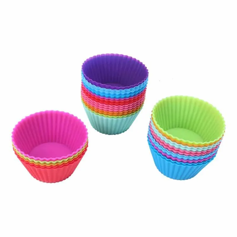 Reusable Round Shaped Eco-Friendly Silicone Cupcake Molds Set