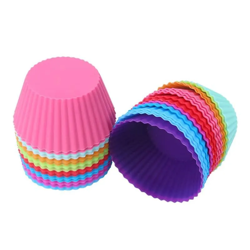Reusable Round Shaped Eco-Friendly Silicone Cupcake Molds Set