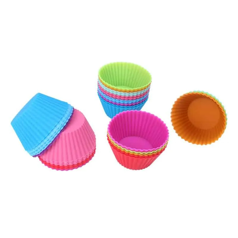 Reusable Round Shaped Eco-Friendly Silicone Cupcake Molds Set
