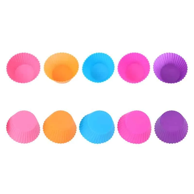 Reusable Round Shaped Eco-Friendly Silicone Cupcake Molds Set