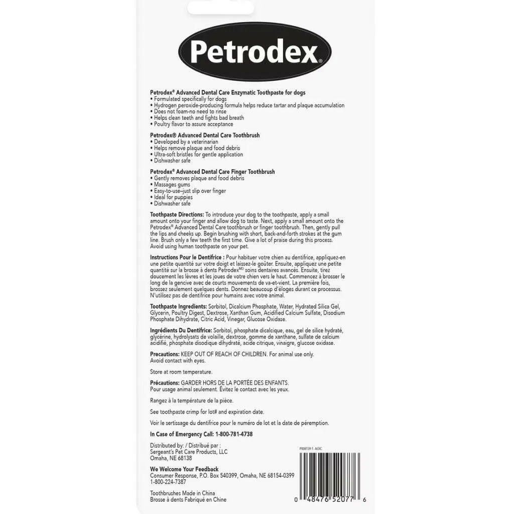 Sentry Petrodex Advanced Enzymatic Poultry Flavored Dental Kit for Dogs