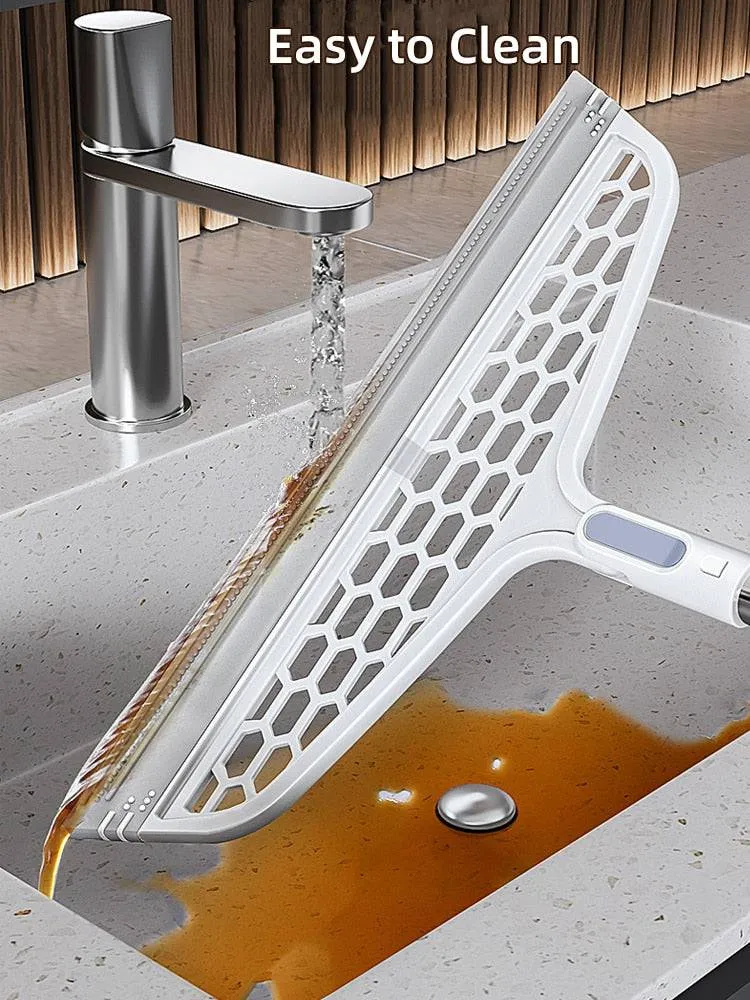 Silicone Broom Lengthen Floor Cleaning Squeegee Pet Hair Dust Brooms Bathroom Floor Wiper Household Cleaning Tools