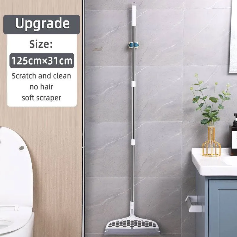 Silicone Broom Lengthen Floor Cleaning Squeegee Pet Hair Dust Brooms Bathroom Floor Wiper Household Cleaning Tools