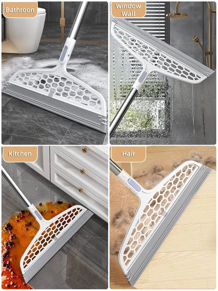 Silicone Broom Lengthen Floor Cleaning Squeegee Pet Hair Dust Brooms Bathroom Floor Wiper Household Cleaning Tools