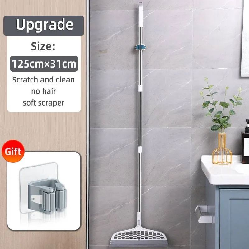Silicone Broom Lengthen Floor Cleaning Squeegee Pet Hair Dust Brooms Bathroom Floor Wiper Household Cleaning Tools