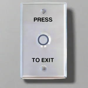 Smart Press to Exit Red LED Illuminated Flush Button on Flat Stainless steel, ARLSWP-1