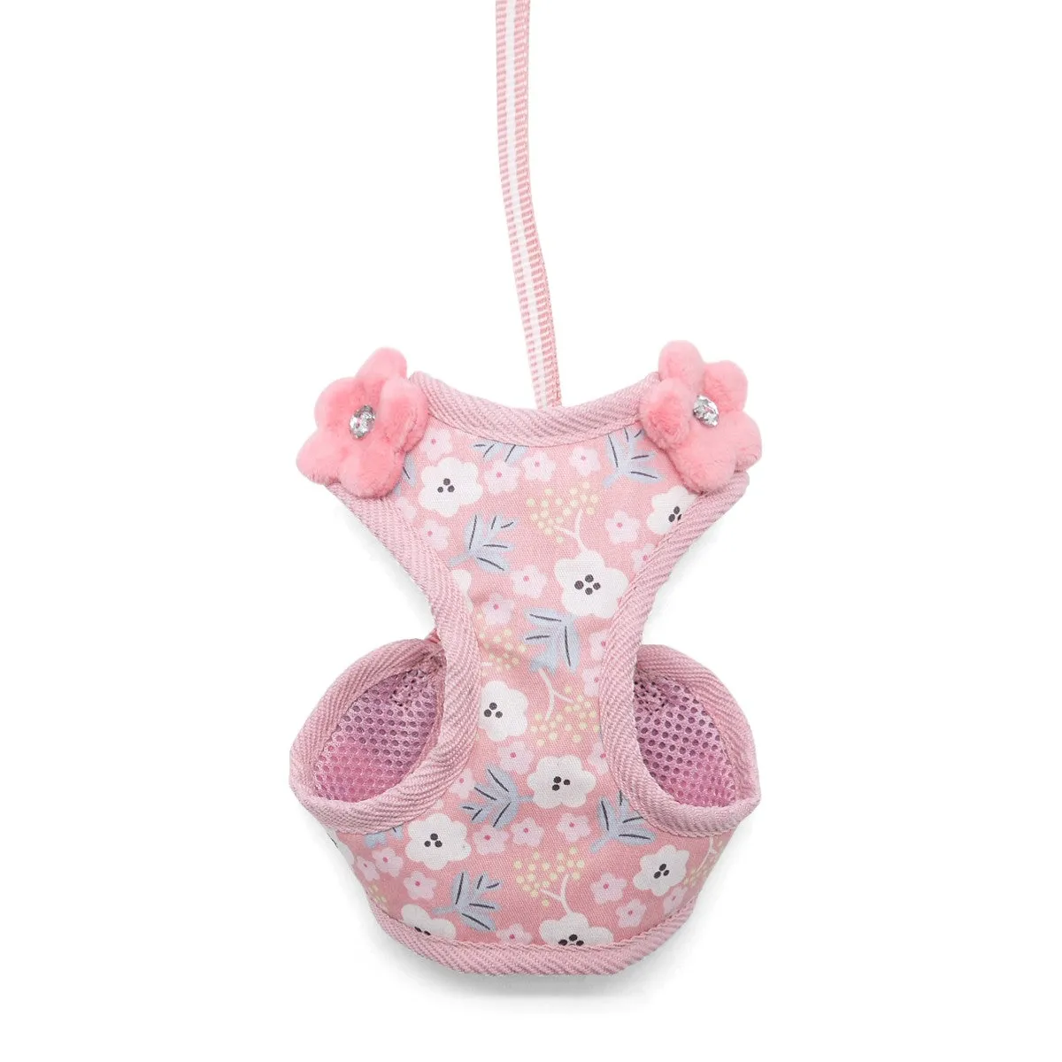 sweet floral harness & leash set- pink
