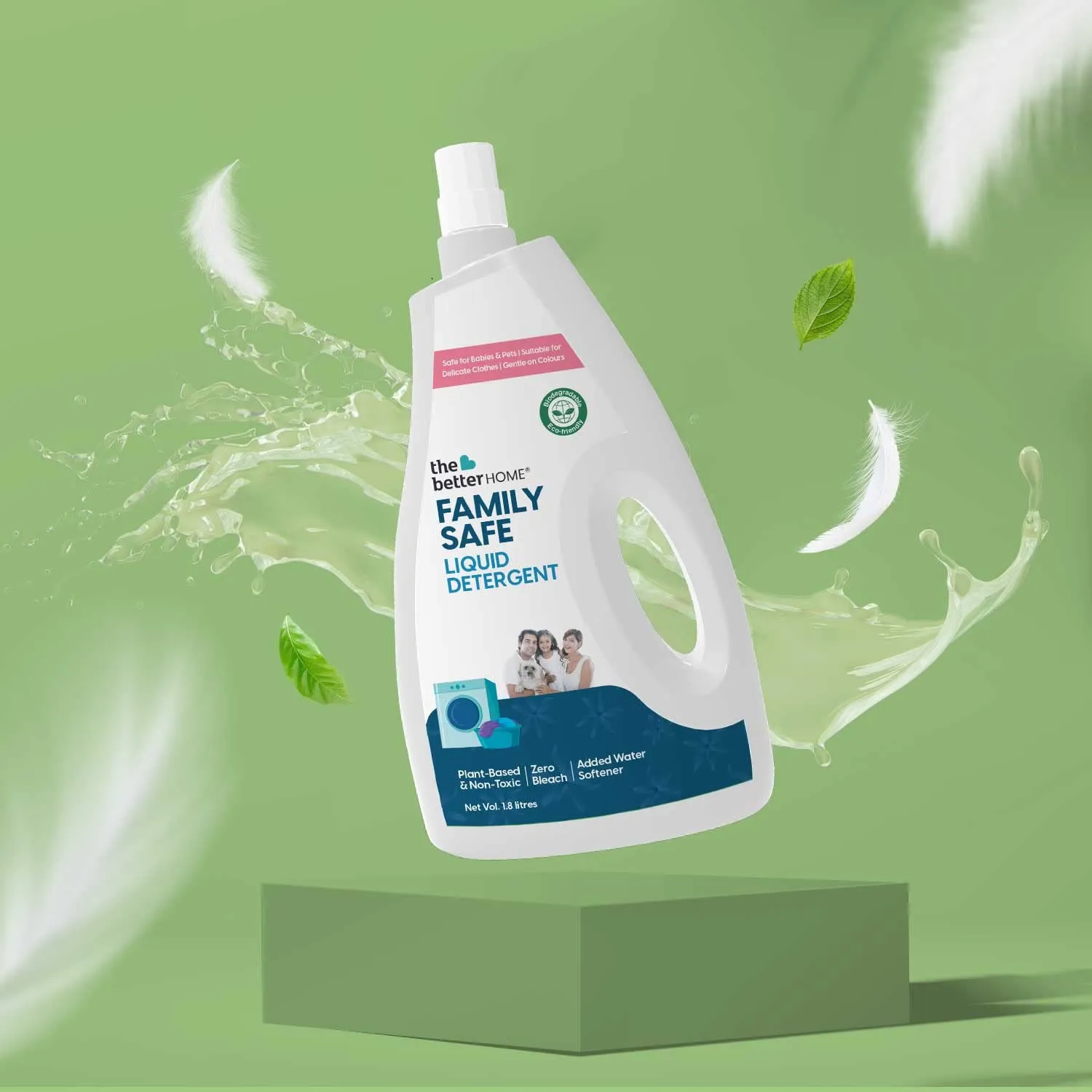 The Better Home Laundry Liquid Detergent & Re-fill Pouch | Eco-Friendly, Non-Toxic, Non Corrosive| |Odour-Free| Baby Safe & Pet Safe | Skin Friendly | Pack of 2 (500 ml each)