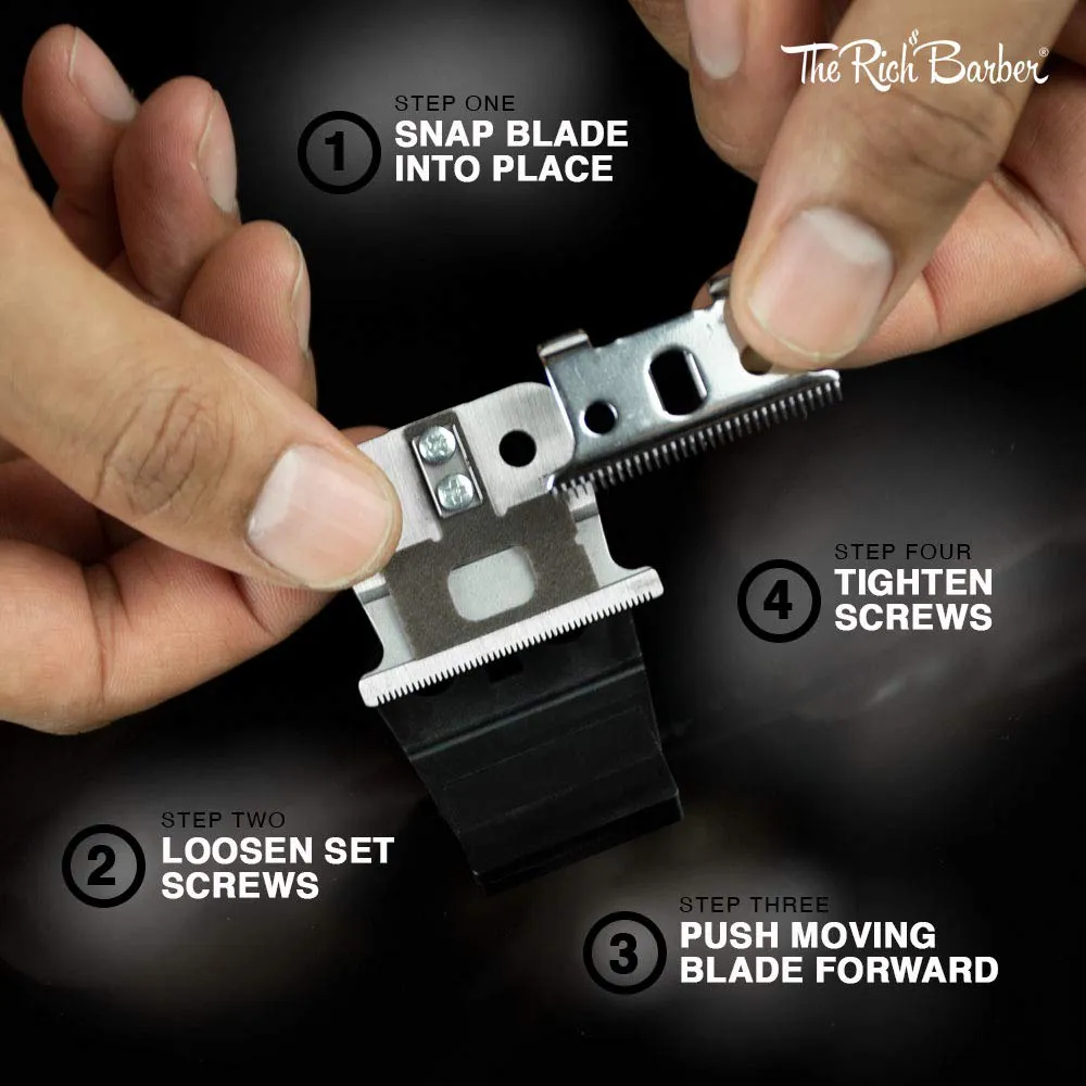 The Rich Barber On The Money 10 Second Blade Setter | Zero Gap Tool for Sharper Lines, Cleaner Fades & Precision Detail | Full Precision Shave in Seconds (Compatible with GTX Deeptooth
