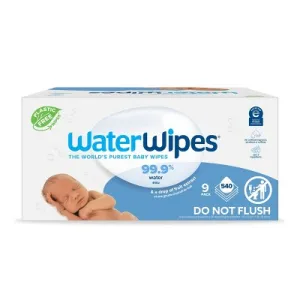 WaterWipes Plastic-Free Original Unscented 99.9% Water Based Baby Wipes - 540ct