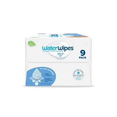 WaterWipes Plastic-Free Original Unscented 99.9% Water Based Baby Wipes - 540ct